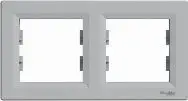 Schneider Electric Рамка 2-постовая горизонтальная алюминий EPH5800261