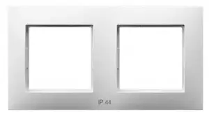 Wall plate / switch cover Ospel RH-2U/00, white, IP44, 153×82 mm