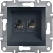 Сетевой розеточный модуль Schneider Electric Asfora 2x RJ45 Cat6 UTP без рамки антрацит