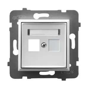 Розетка Ospel GPK-1U/p/00, белая, IP20, 71×71×33 мм