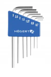 Hex Precision Keys Set 7 pcs, högert technik HT1W800 — sizes 0.71–3.00 mm