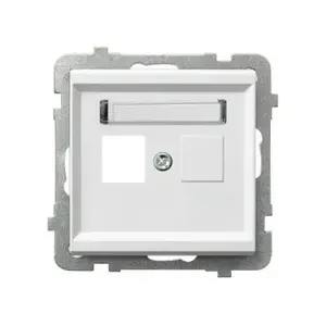 Socket outlet Ospel GPK-1R/p/00, white, IP20, 71×71×33 mm