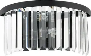 Настенный светильник NOWODVORSKI Cristal 7633 — чёрный корпус с прозрачными элементами, настенный гламурный бра