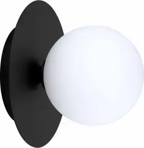 Wall lamp Light Prestige Roma — black spherical glass wall sconce for mirror
