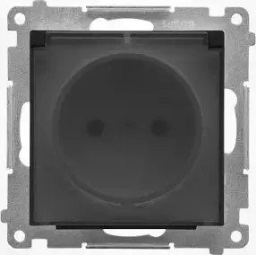 Розетка Kontakt-Simon 55 TGZ1BCZ.01/149A 16 A 250 V~ модуль с уплотнением IP44, быстрозажим чёрный мат/прозрачный