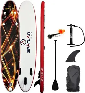 Надувная SUP доска SPARTAN 10' коричнево-красная с веслом и аксессуарами