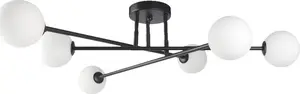 Потолочный светильник Light Prestige LP-002/6C BK LED Ready белый — накладной для столовой