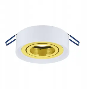 Recessed downlight IDEUS Odyn 04489, 1x35W GU10, white with gold trim