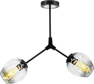 Kulons gaismeklis Mdeco modelis 1962/2 BLACK-TR — regulējama griestu stikla lampa, melna un caurspīdīga