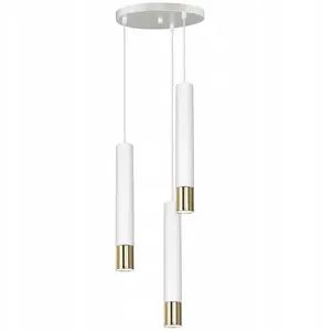 Pendant lamp Luminex Nest 1564 — 3x8W GU10, gold and white finish