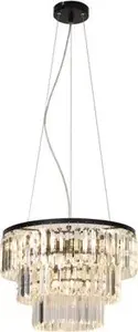 Pendant lamp Zuma Line TIFANNY P17127-4 — 4-light black glamour hanging lamp