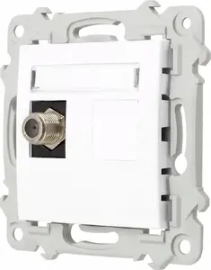Antenna Socket Ospel Szafir GPA-1ZF/m/00 single F-type, white