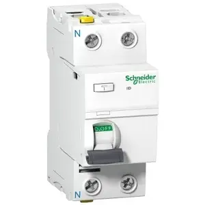 Circuit breaker Schneider Electric iID 2P, 40 A, 50/60 Hz, 100 mA earth-leakage, IP20, 36 mm width
