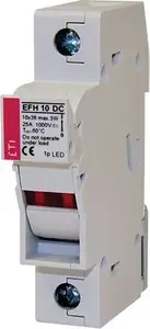 Предохранительный разъединитель Eti-Polam EFH 10 DC, цилиндрический предохранитель 10x38 мм, 1 полюс, 25 А, 1000 В DC