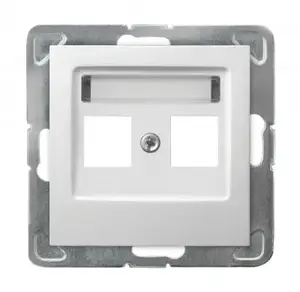 Socket outlet Ospel GPK-2Y/p/00, single, white, IP20, 71×71×33.5 mm