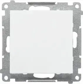 Kontakt‑Simon single push button TP1.01/111, 10 A 250 V~, normally closed (zwierny), no pictogram, quick connectors, matte white