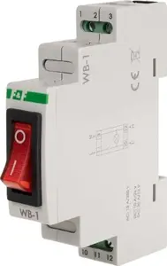 Two-position DIN-rail switch FF WB-1R 16A 1NO 230V AC with red indicator light