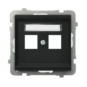 Socket outlet Ospel GPK-2R/p/33 — black, IP20, 71×71×33 mm