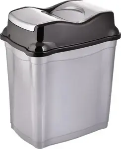 Trash bin ORION 731342 plastic 16 L glossy gray for kitchen