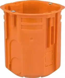 Electrical flush-mounted junction box Simet 60 mm deep, 80 mm super-deep variant with KD71 connector, orange (MPN 33335008)