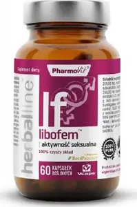 Dietary supplement Pharmovit Libofem Herballine 60 capsules — sexual activity support with Maca, Tribulus, Ashwagandha, Shatavari, Black Pepper extract