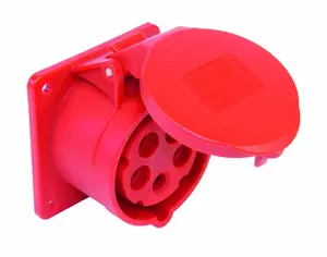 PCE panel-mount socket 16A 400V 3P+Z+N 75x75mm IP44 model 315-6F7