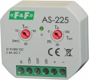 Staircase Timer Switch FF AS-225 for Ø60 flush box, 4A, 10–90 s, 9–30V DC