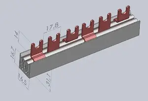 Шина соединительная Eti-Polam IZ12/1F/12 1P 80A для вилочного наконечника 12 мм²