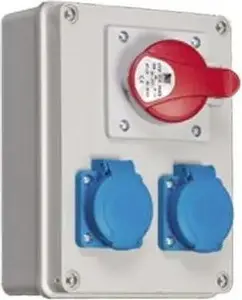 Stationary Distribution Box PAWBOL R-BOX 190 B.1602 1×16A/5P sockets, 2×250V, IP44