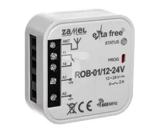 Gate radio receiver ZAMEL ROB-01/12-24V — wireless receiver for gate control, 12–24 V supply