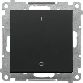 Two-pole switch Kontakt-Simon 55 TW2.01/149 module 10 AX 250 V~ quick-connect matte black