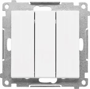 Switch, Kontakt‑Simon TW31.01/111 triple module 10 AX 250 V~ quick‑connect white matte
