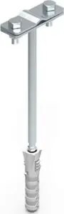 Mounting bracket with dowel ELKO-BIS 91200501 L‑300 12.5 OC for pipe and conduit support