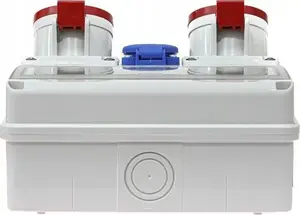 Surface-mounted distribution box Scame Enerbox 633.3322 — 2×32A/5P, 2×230V, 11 modules, IP44/IP54, grey