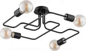 Griestu lampa ALFA Hook 4-punktu melna (modelis 24744.40) 4 gaismas vietas