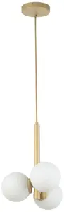 Подвесная лампа SIGMA Perla 33605 — 3 бело‑бежевых стеклянных шара, 3×12W G9