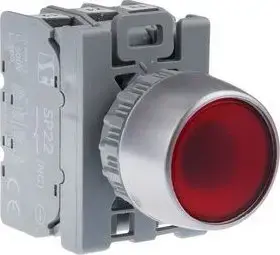 Push-button switch Spamel SP22-KLC-01-230-LED-AC, 1-way normally closed, red, 230 V AC, LED