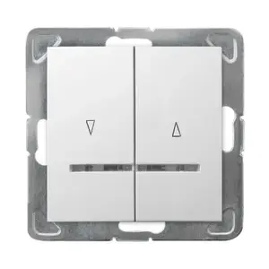 Sienas slēdzis Ospel ŁP-7YS/m/00 — balts, IP20, 250 V AC, 10 A, 71×71×40 mm