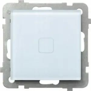 Smart touch single switch Ospel Sonata Touch ŁPD-21RS/M/31 with backlight 10AX 230V white glass