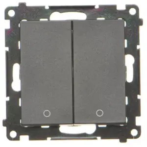 Double-pole switch Kontakt-Simon TW22A.01/149 double module 16 A 250 V~ quick-connect black matte
