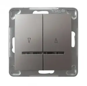 Sienas slēdzis Ospel ŁP-7YS/m/23, titāna, IP20, 250 V AC, 10 A, 71×71×40 mm