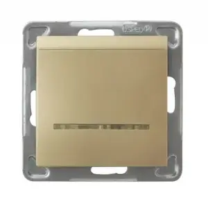 Sienas slēdzis Ospel ŁP-15YS/m/28 — zelta, 230 V, IP20, 71×71×50 mm