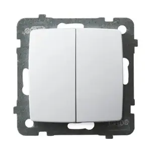 Wall-mounted Ospel smart switch ŁP-2S/m/00 — 10 A, 250 V, IP20, white, 71×71×42 mm