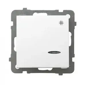Wall-mounted Ospel smart switch ŁP-4GS/m/00 — white, IP20, 250V AC, 10A, 71×71×40 mm