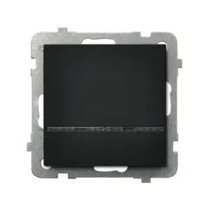 Wall-mounted smart switch Ospel ŁP-1RS/m/33, black, IP20, 250V AC, 16A, 71×71×42 mm