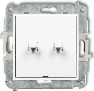 Wall push-button switch Karlik MINI MWPUS-8 white — single-gang blind/roller control