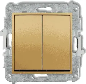 Wall-mounted candle-style switch Karlik 29MWP-2, gold finish, single-pole toggle