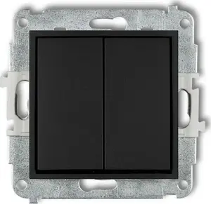 Mini push button switch Karlik 12MWP-44.1 black matte, single-pole wall button
