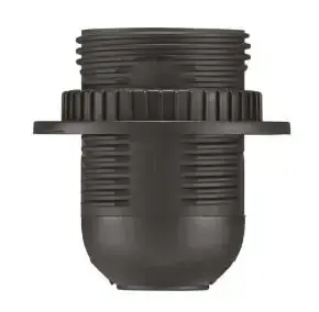 Lamp holder Opal E27 with flange, black, model D.3006