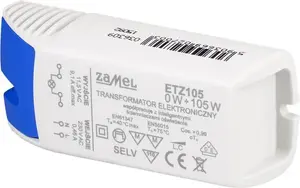Electronic transformer ZAMEL ETZ105 (LDX10000038) 230→11.5V 0–105W for low-voltage lighting